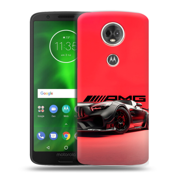 Силиконовый чехол на Motorola Moto E5 Plus с принтом Мерседес Mercedes AMG