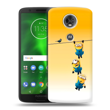 Силиконовый чехол на Motorola Moto E5 Plus с принтом Миньоны