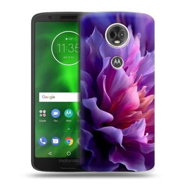 Силиконовый чехол на Motorola Moto E5 Plus с принтом женский цветы