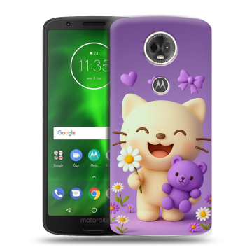 Силиконовый чехол на Motorola Moto E5 Plus с принтом для девочек