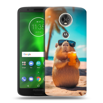 Силиконовый чехол на Motorola Moto E5 Plus с принтом Капибара