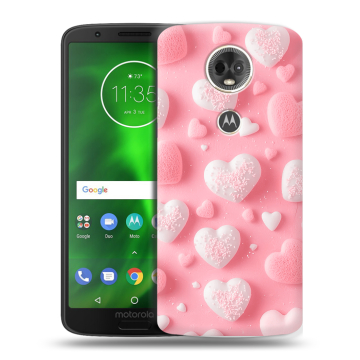 Силиконовый чехол на Motorola Moto E5 Plus с принтом Сердечки