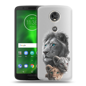 Силиконовый чехол на Motorola Moto E5 Plus с принтом Львы