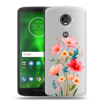 Силиконовый чехол на Motorola Moto E5 Plus с принтом Цветы