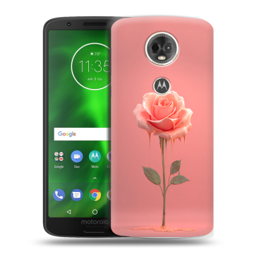 Силиконовый чехол на Motorola Moto E5 Plus с принтом Розовая роза