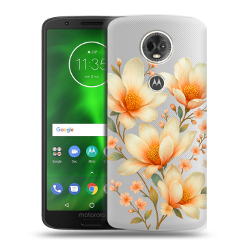 Силиконовый чехол на Motorola Moto E5 Plus с принтом Цветы