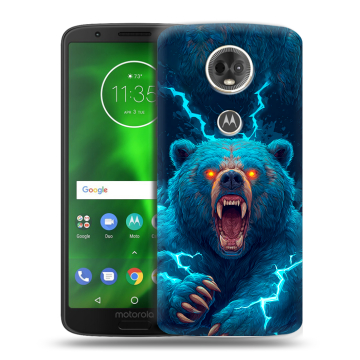 Силиконовый чехол на Motorola Moto E5 Plus с принтом Медведь
