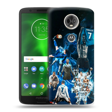 Силиконовый чехол на Motorola Moto E5 Plus с принтом Реал Роналдо Силиконовый чехол на Motorola Moto E5 Plus с принтом Реал Роналдо