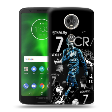 Силиконовый чехол на Motorola Moto E5 Plus с принтом Реал Роналдо