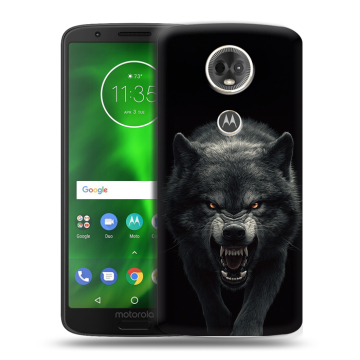 Силиконовый чехол на Motorola Moto E5 Plus с принтом Волк