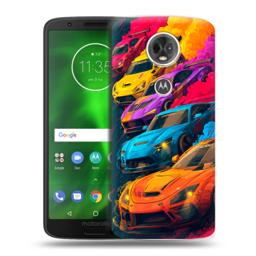 Силиконовый чехол на Motorola Moto E5 Plus с принтом Тачки