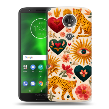 Силиконовый чехол на Motorola Moto E5 Plus с принтом Модный принт