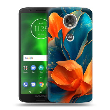 Силиконовый чехол на Motorola Moto E5 Plus с принтом Цветы