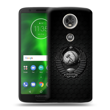 Силиконовый чехол на Motorola Moto E5 Plus с принтом Герб Флаг СССР