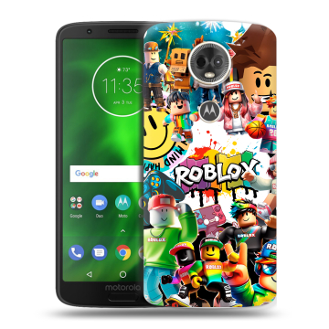 Силиконовый чехол на Motorola Moto E5 Plus с принтом Roblox Роблокс Силиконовый чехол на Motorola Moto E5 Plus с принтом Roblox Роблокс