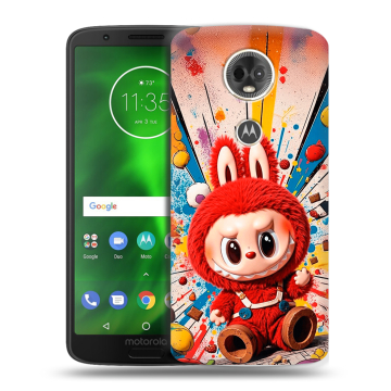 Силиконовый чехол на Motorola Moto E5 Plus с принтом Labubu Лабубу