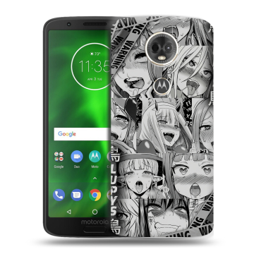 Силиконовый чехол на Motorola Moto E5 Plus с принтом Ahegao Ахегао Аниме