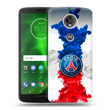 Силиконовый чехол на Motorola Moto E5 Plus с принтом PSG ПСЖ