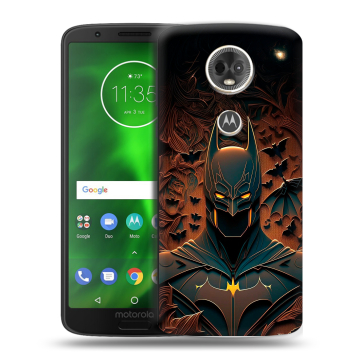 Силиконовый чехол на Motorola Moto E5 Plus с принтом Batman Бэтмен