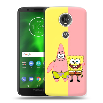 Силиконовый чехол на Motorola Moto E5 Plus с принтом Спанч боб Спанчбоб