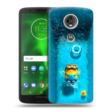 Силиконовый чехол на Motorola Moto E5 Plus с принтом Миньоны Силиконовый чехол на Motorola Moto E5 Plus с принтом Миньоны