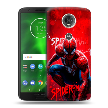 Силиконовый чехол на Motorola Moto E5 Plus с принтом Spiderman Человек паук Силиконовый чехол на Motorola Moto E5 Plus с принтом Spiderman Человек паук