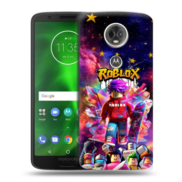 Силиконовый чехол на Motorola Moto E5 Plus с принтом Roblox Роблокс Силиконовый чехол на Motorola Moto E5 Plus с принтом Roblox Роблокс