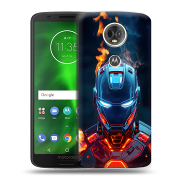 Силиконовый чехол на Motorola Moto E5 Plus с принтом IronMan Железный человек