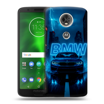 Силиконовый чехол на Motorola Moto E5 Plus с принтом BMW БМВ