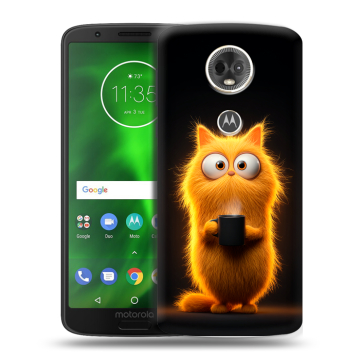 Силиконовый чехол на Motorola Moto E5 Plus с принтом Смешной кот