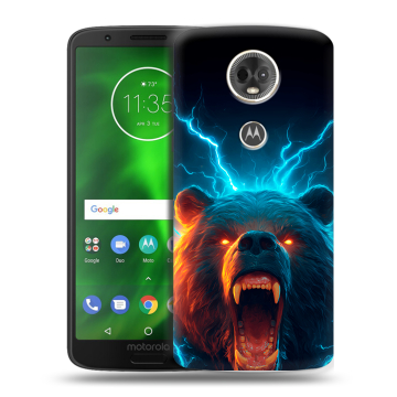 Силиконовый чехол на Motorola Moto E5 Plus с принтом Медведь