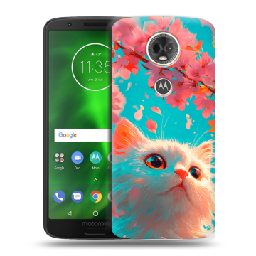 Силиконовый чехол на Motorola Moto E5 Plus с принтом Красивый кот
