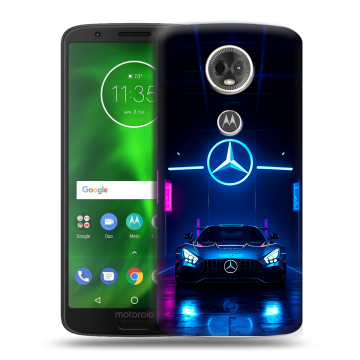 Силиконовый чехол на Motorola Moto E5 Plus с принтом Mercedes Мерседес