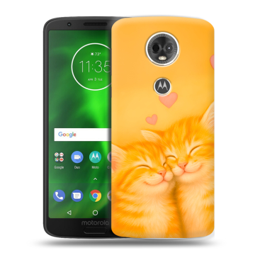 Силиконовый чехол на Motorola Moto E5 Plus с принтом Милые котята