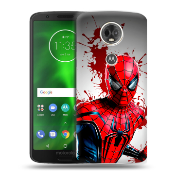 Силиконовый чехол на Motorola Moto E5 Plus с принтом Spiderman Человек паук