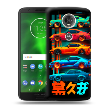 Силиконовый чехол на Motorola Moto E5 Plus с принтом машины тачки
