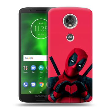 Силиконовый чехол на Motorola Moto E5 Plus с принтом Дедпул Deadpool
