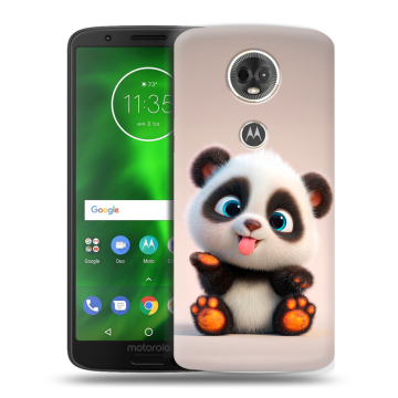 Силиконовый чехол на Motorola Moto E5 Plus с принтом милая панда