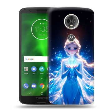 Силиконовый чехол на Motorola Moto E5 Plus с принтом Холодное сердце Frozen