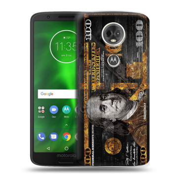 Силиконовый чехол на Motorola Moto E5 Plus с принтом Доллар деньги