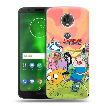 Силиконовый чехол на Motorola Moto E5 Plus с принтом Adventure time Время приключений