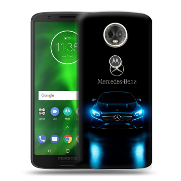 Силиконовый чехол на Motorola Moto E5 Plus с принтом Mercedes Мерседес
