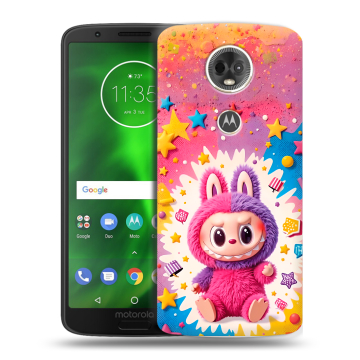 Силиконовый чехол на Motorola Moto E5 Plus с принтом Labubu Лабубу