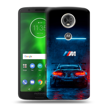 Силиконовый чехол на Motorola Moto E5 Plus с принтом BMW БМВ