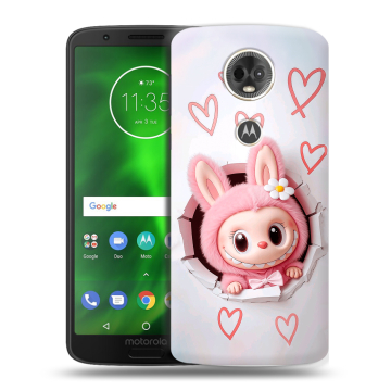 Силиконовый чехол на Motorola Moto E5 Plus с принтом Labubu Лабубу