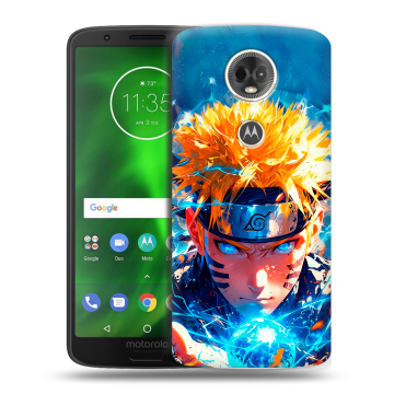 Силиконовый чехол на Motorola Moto E5 Plus с принтом Аниме Наруто Naruto