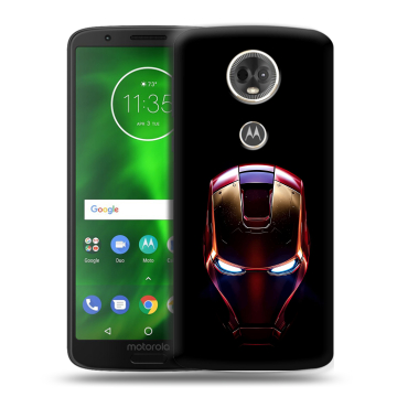 Силиконовый чехол на Motorola Moto E5 Plus с принтом IronMan Железный человек