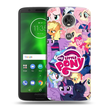 Силиконовый чехол на Motorola Moto E5 Plus с принтом My little pony Дружба чудо