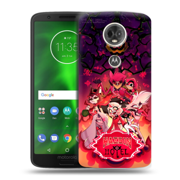 Силиконовый чехол на Motorola Moto E5 Plus с принтом Hazbin Hotel Отель Хазбин