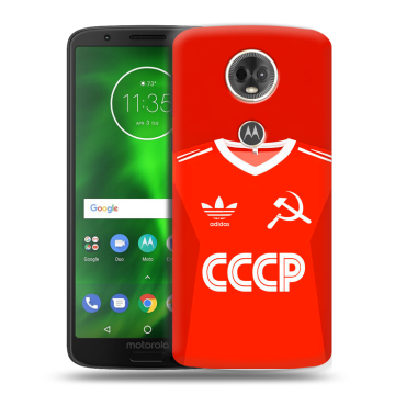 Силиконовый чехол на Motorola Moto E5 Plus с принтом Флаг Герб СССР